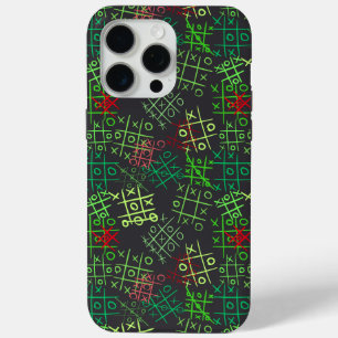 tictactoe pattern.GREEN.B2 DGrey BG Case-Mate iPhone Hülle