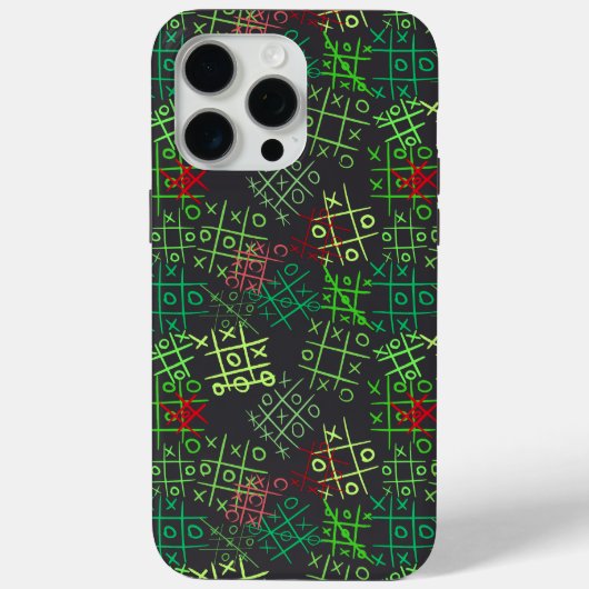 tictactoe pattern.GREEN.B2 DGrey BG Case-Mate iPhone Hülle (Rückseite)