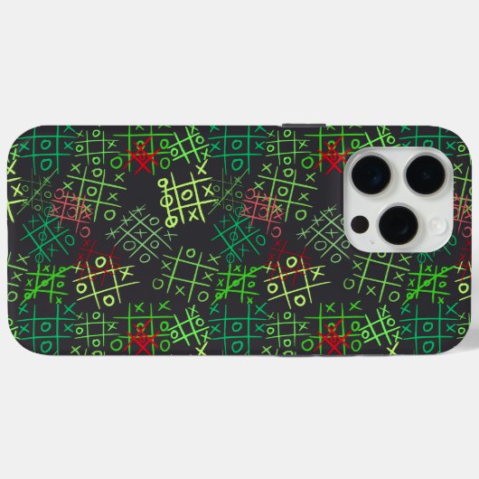 tictactoe pattern.GREEN.B2 DGrey BG Case-Mate iPhone Hülle (Rückseite (Horizontal))