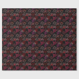 tictactoe pattern.Pink.B2 Black BG Geschenkpapier