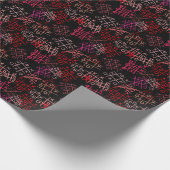 tictactoe pattern.Pink.B2 Black BG Geschenkpapier (Ecke)
