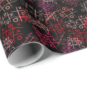 tictactoe pattern.Pink.B2 Black BG Geschenkpapier (Rolleneckpunkt)