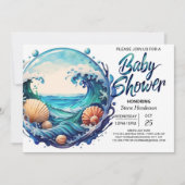 Tidal Beach Baby Dusche Einladung (Vorderseite)
