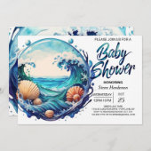 Tidal Beach Baby Dusche Einladung (Vorne/Hinten)