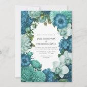 Tidal Blue, Seafoam Drift & Cloud Mint Wedding Einladung (Vorderseite)