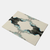 Tidal Echoes — Abstract Fluid Ink Pattern Fußmatte (Schrägansicht)