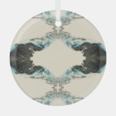 Tidal Echoes — Abstract Fluid Ink Pattern Ornament Aus Glas (Vorderseite)