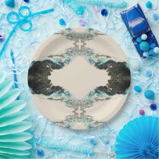 Tidal Echoes — Abstract Fluid Ink Pattern Pappteller (Party)