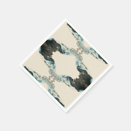 Tidal Echoes — Abstract Fluid Ink Pattern Serviette (Ecke)