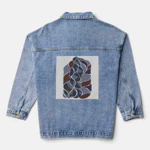 Tidal Echoes – Abstrakte Erdtöne-Kunst-T-Shirt K Jeansjacke