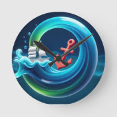 Tidal Force Runde Wanduhr (Vorderseite)
