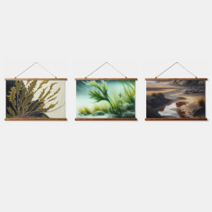 Tidal Fronds Wandteppich Mit Holzrahmen