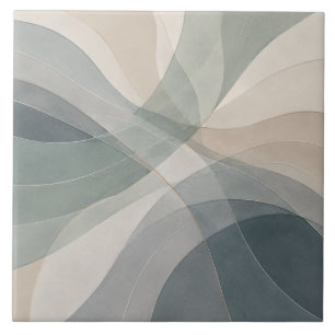 Tidal Veil Sea Glass Abstrakte Küstenkeramikfliese Fliese