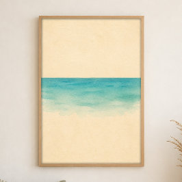 Tide Line Wasserfarben-Küstenkunstposter Poster