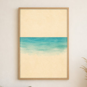 Tide Line Wasserfarben-Küstenkunstposter Poster