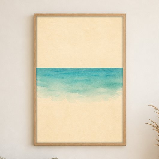 Tide Line Wasserfarben-Küstenkunstposter Poster