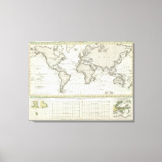 Tide-wave Atlas Map Leinwanddruck (Vorderseite)