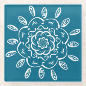 Tidepool Mandala Glasuntersetzer (Vorderseite)