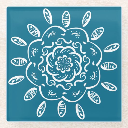 Tidepool Mandala Glasuntersetzer (Vorderseite)