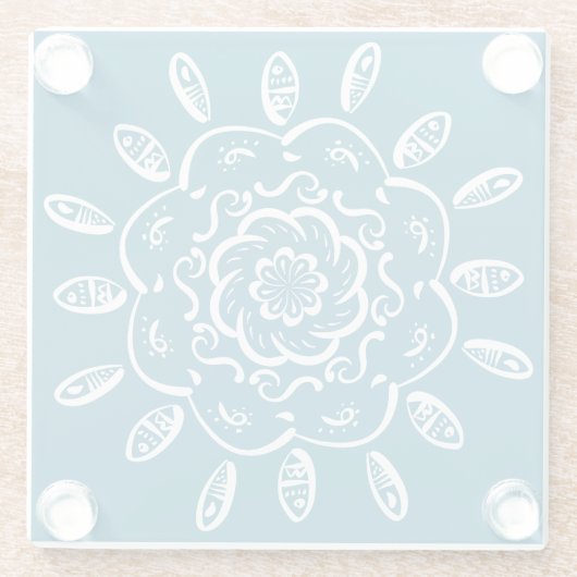 Tidepool Mandala Glasuntersetzer (Rückseite)