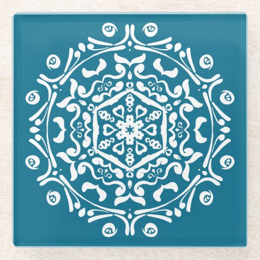 Tidepool Mandala Glasuntersetzer (Vorderseite)