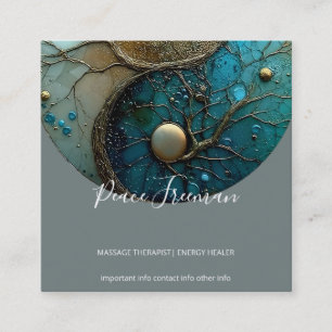 Tides of Balance   Yin Yang Design Quadratische Visitenkarte