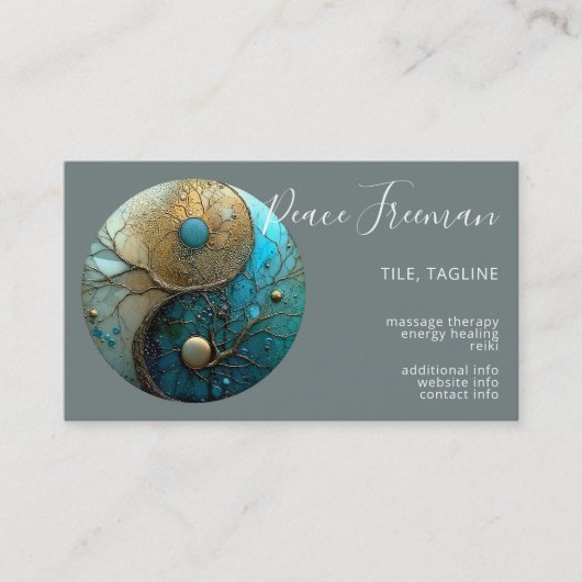 Tides of Balance | Yin Yang Design Visitenkarte (Vorderseite)