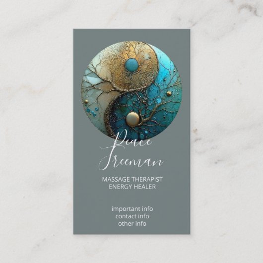 Tides of Balance | Yin Yang Design Visitenkarte (Vorderseite)