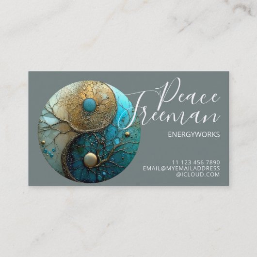 Tides of Balance | Yin Yang Design Visitenkarte (Vorderseite)