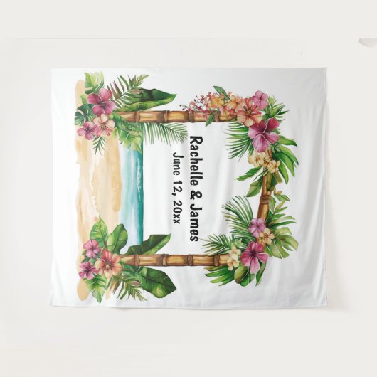 Tides of Love Arch Wedding Backdrop Wandteppich (Vorderseite (Horizontal))