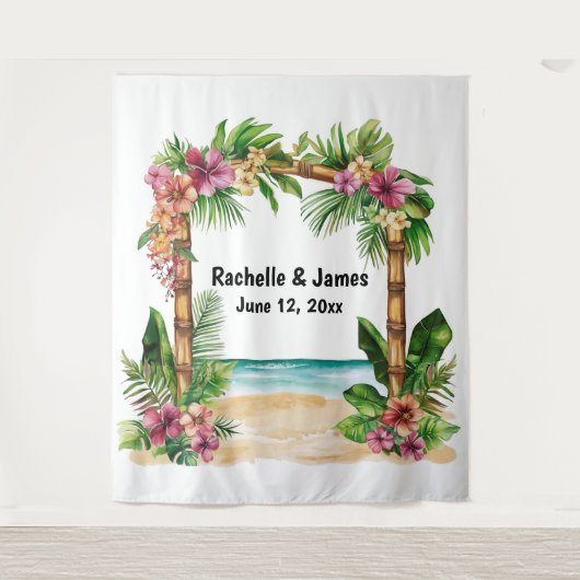 Tides of Love Arch Wedding Backdrop Wandteppich (Vorderseite)