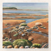 Tides Out Meeresstrand Glasuntersetzer (Vorderseite)
