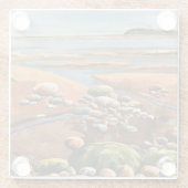 Tides Out Meeresstrand Glasuntersetzer (Rückseite)