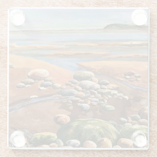 Tides Out Meeresstrand Glasuntersetzer (Rückseite)