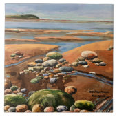 Tides Out Seashore Beach Szene Fliese (Vorderseite)