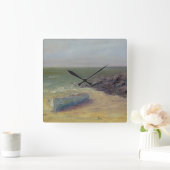 Tide's Rolling In - Boat on the Shore Quadratische Wanduhr (Zuhause)