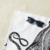Tides Tentacles | Octopus Themed Individuelle Name Strandtuch (Beispiel)