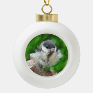 Tidi my Bird the Parus Major Keramik Kugel-Ornament