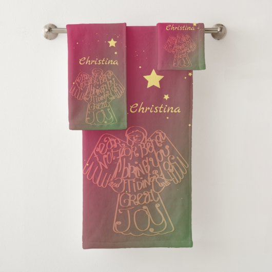 "Tidings of Great Joy" Angel Towel Badhandtuch Set (Insitu)