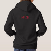 TIDINGS OF JOY RED CHRISTMAS POINSETTIA, INITIALS HOODIE (Rückseite)