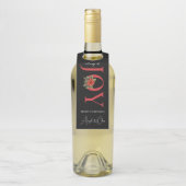 TIDINGS OF JOY RED CHRISTMAS POINSETTIA on BLACK Flaschenanhänger (Auf Flasche)