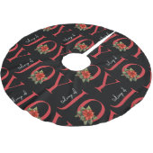 TIDINGS OF JOY RED CHRISTMAS POINSETTIA PATTERN POLYESTER WEIHNACHTSBAUMDECKE (Schrägansicht)