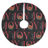 TIDINGS OF JOY RED CHRISTMAS POINSETTIA PATTERN POLYESTER WEIHNACHTSBAUMDECKE (Vorderseite)