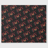 TIDINGS VON JOY RED CHRISTMAS POINSETTIA AUF SCHWA GESCHENKPAPIER (Flach)