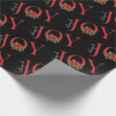 TIDINGS VON JOY RED CHRISTMAS POINSETTIA AUF SCHWA GESCHENKPAPIER (Ecke)