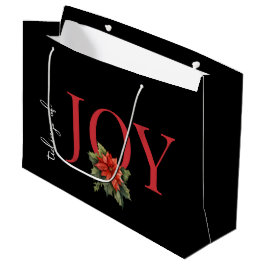 TIDINGS VON JOY RED CHRISTMAS POINSETTIA AUF SCHWA GROßE GESCHENKTÜTE