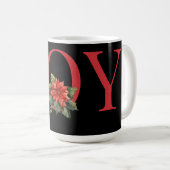 TIDINGS VON JOY RED CHRISTMAS POINSETTIA AUF SCHWA KAFFEETASSE (VorderseiteRechts)