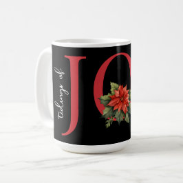 TIDINGS VON JOY RED CHRISTMAS POINSETTIA AUF SCHWA KAFFEETASSE