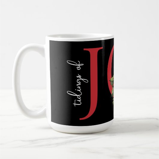 TIDINGS VON JOY RED CHRISTMAS POINSETTIA AUF SCHWA KAFFEETASSE (Links)