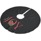 TIDINGS VON JOY RED CHRISTMAS POINSETTIA AUF SCHWA POLYESTER WEIHNACHTSBAUMDECKE (Schrägansicht)